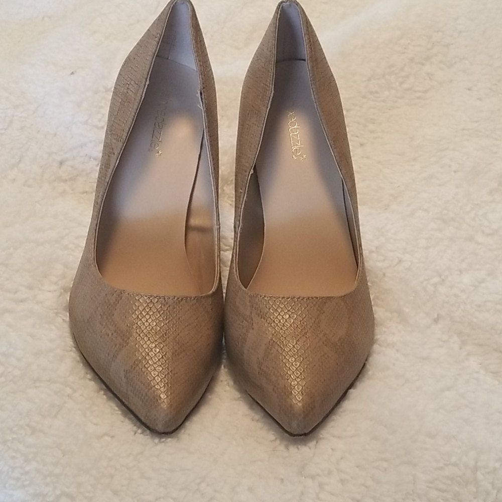 Snake print pumps